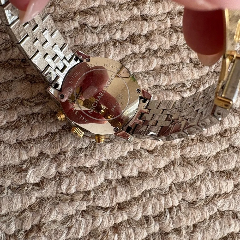 Michael Kors Two-Tone Crystal Bezel Watch - Silver & Gold